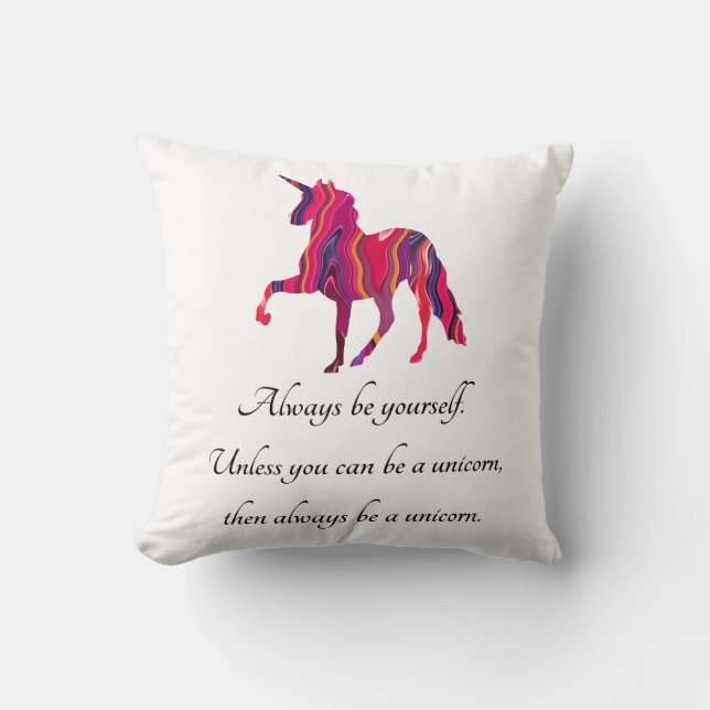 Coussin de licorne avec l'énonciation mignonne (Recto)