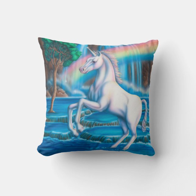 Coussin de licorne d'arc-en-ciel (Recto)