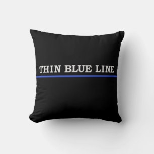 Coussin de ligne bleue mince