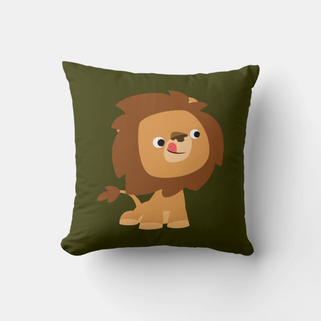 Coussin de Lion de caricature gourmand (Recto)