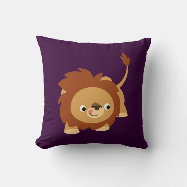 Coussin de Lion de caricature Spright mignon (Recto)