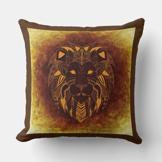 coussin de lion tribal (Recto)