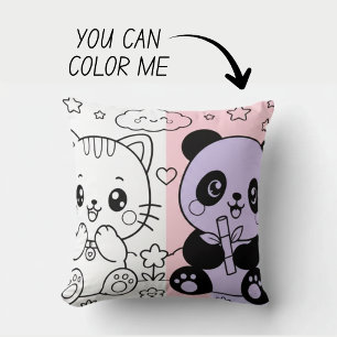 Coussin de livre de coloriage mignon Kawaii