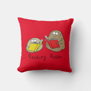 Coussin de livre drôle de roches de lecture