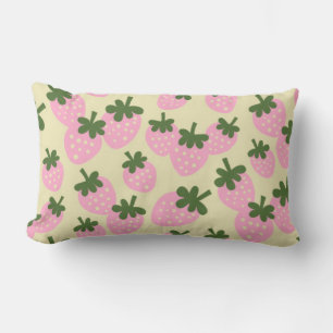 Coussin de lombaire de fraises éparses (crème)