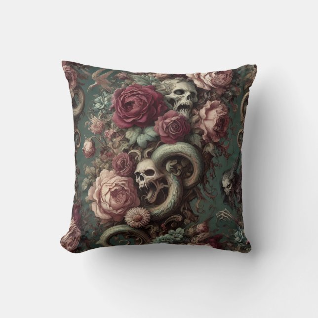 Coussin De l'os et de la vigne – Victorien gothique (Recto)