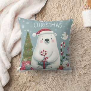 coussin de l'ours polaire de noël