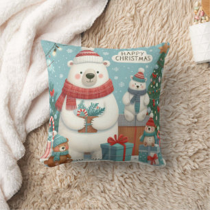 coussin de l'ours polaire de noël