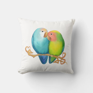 Coussin de Lovebirds coloré