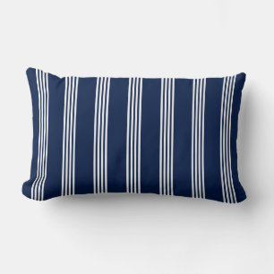 Coussin de Lumbar à rayures bleu et blanc de la ma