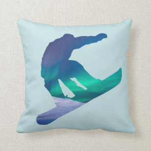 Coussin de lumières du nord de silhouette de