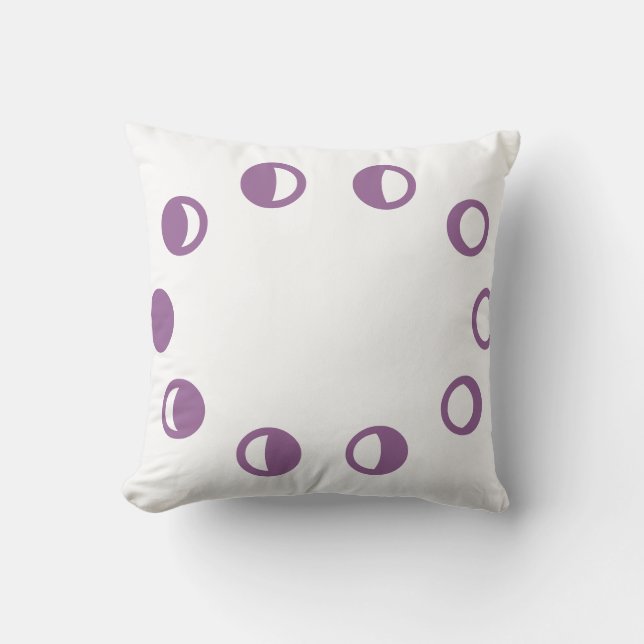 Coussin de lune violette blanche et lunaire (Recto)