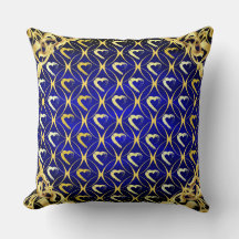 Coussin de luxe Royal Blue and Gold Hearts