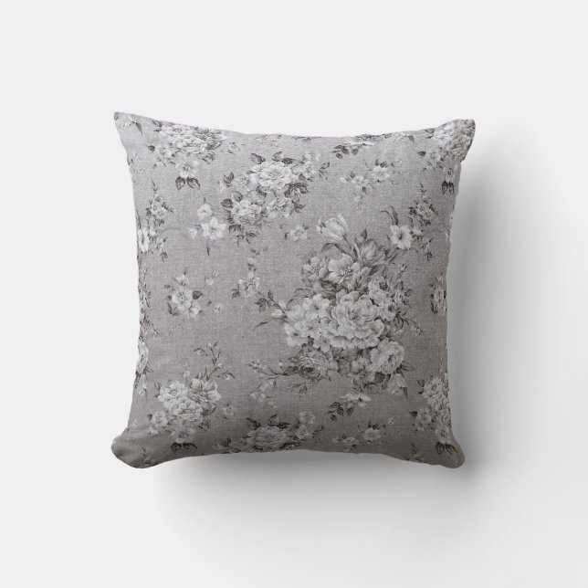 Coussin de luxe Silver Floral Design (Recto)