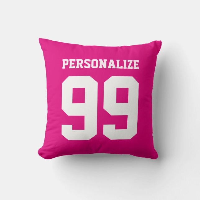 Coussin de maillot de sport rose néon personnalisé (Recto)