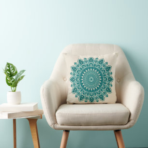 Coussin de mandala arabesque - Accent géométrique 