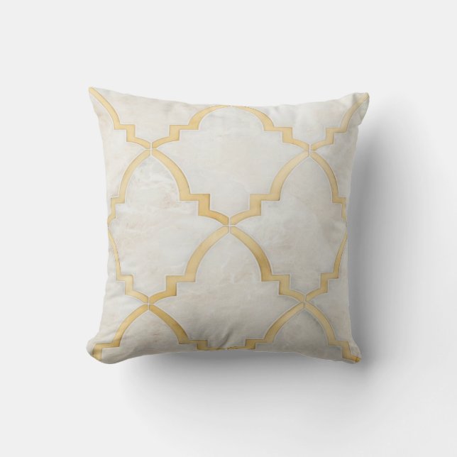Coussin de marbre blanc de feuille d'or (Recto)