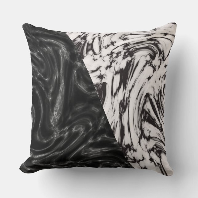 Coussin de marbre réversible noir/blanc (Recto)