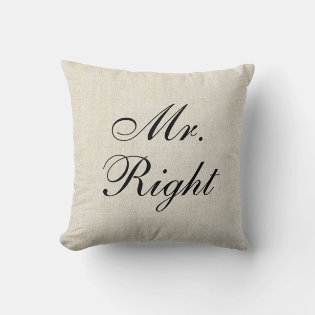 Coussin de mariage de toile de jute de toile de (Recto)