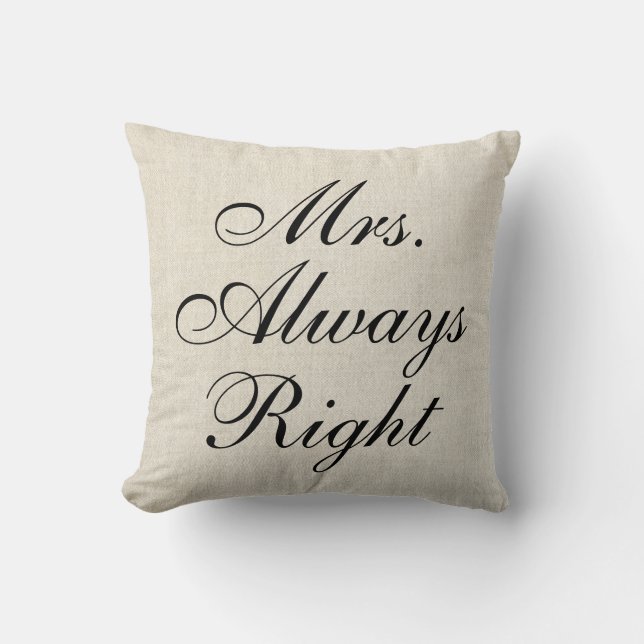 Coussin de mariage de toile de toile de Mme Always (Recto)