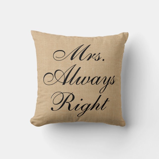 Coussin de mariage de toile de toile de Mme Always (Recto)