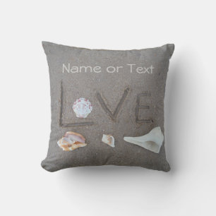 coussin de mariage personnalisé coquillages & cœur