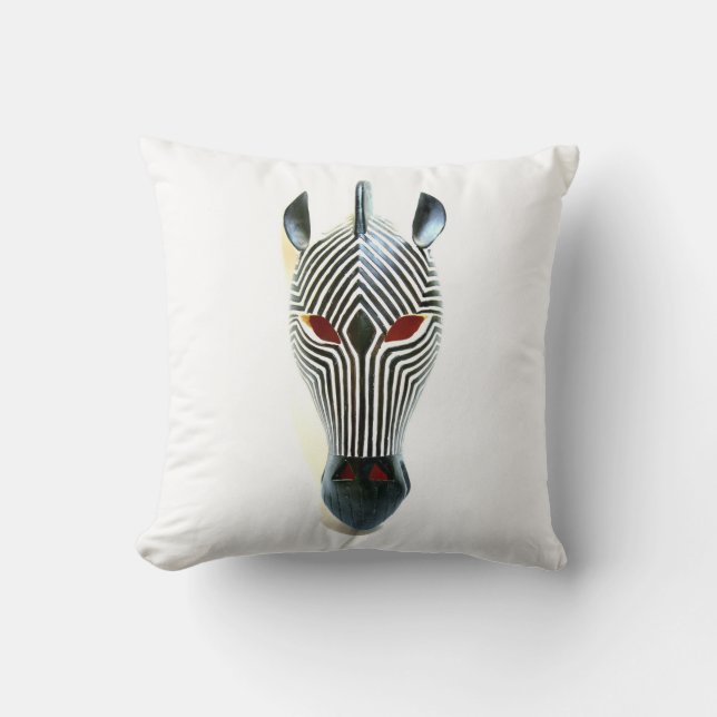 coussin de masque zèbre africain (Recto)