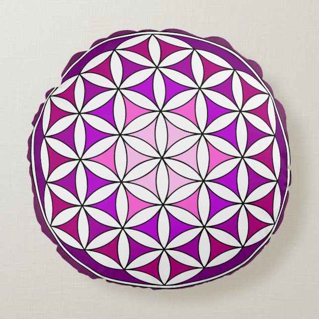 Coussin de méditation de la Fleur violette de la v (Devant)