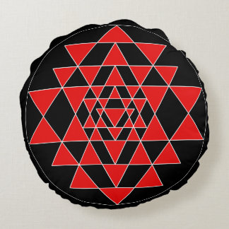 Coussin de méditation Sri Yantra noir et rouge