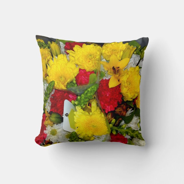 Coussin de mélange de fleurs jaunes (Recto)
