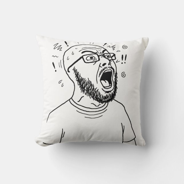 Coussin de mème iconique Wojak recto-verso (Recto)