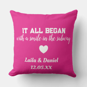 Coussin de métro Love Story personnalisé - nom et 