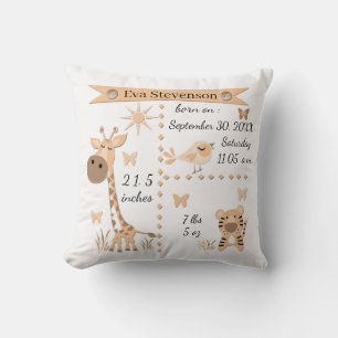 Coussin De mignons animaux de la jungle dans une délicate 
