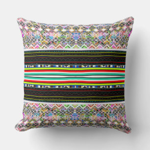 Coussin De mignons motifs tribaux aztèques colorés