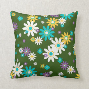 coussin de mod les années 70 fleurs des années 6