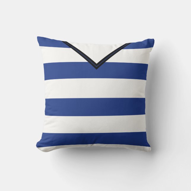 Coussin de Modèle Jersey Blue Stripes (Recto)