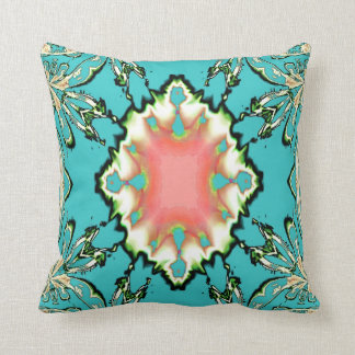 Coussin de MoJo d'Américain de dentelle d'Aqua