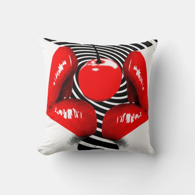 Coussin de MoJo d'Américain de lèvres de cerise (Recto)