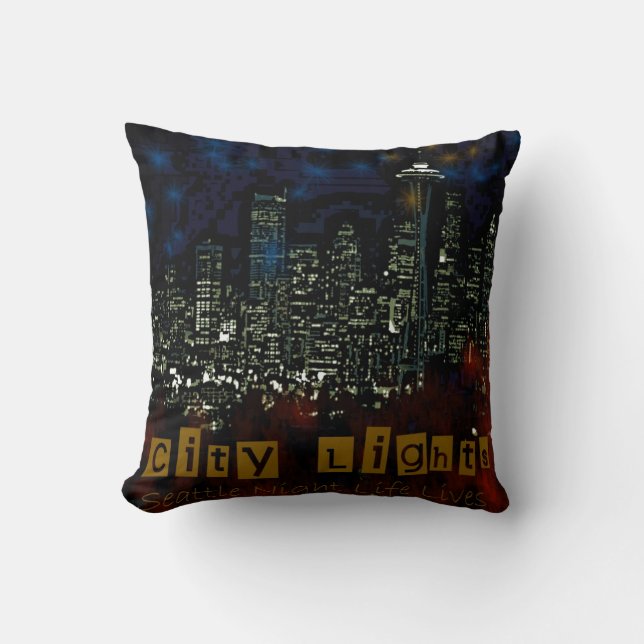 coussin de MoJo d'Américain de lumières de ville (Recto)