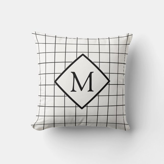 Coussin de monogramme de motif de contrôle de (Recto)