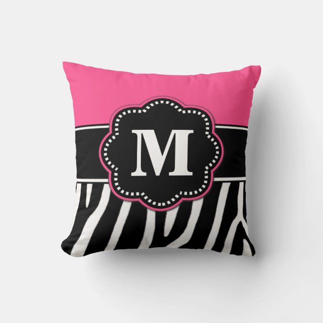 Coussin de monogramme de rose d'impression de (Recto)