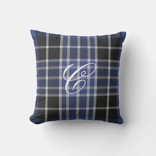 Coussin de monogramme de tartan de Clark (Recto)
