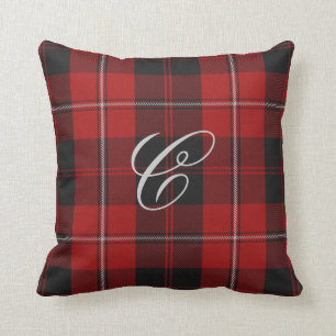 Coussin de monogramme de tartan de Cunningham