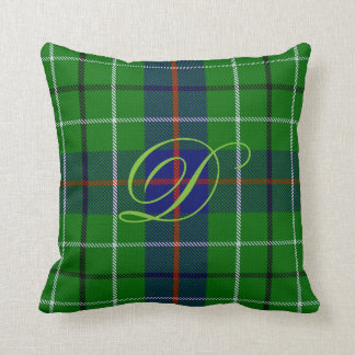 Coussin de monogramme de tartan de Duncan
