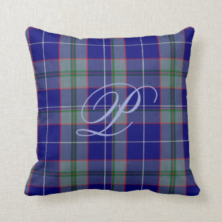 Coussin de monogramme de tartan de Peterson