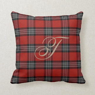 Coussin de monogramme de tartan de Turner