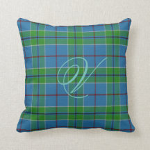 Coussin de monogramme de tartan de Vance
