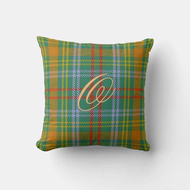 Coussin de monogramme de tartan d'O'Brien (Recto)