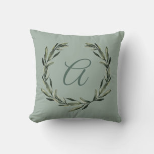 Coussin de monogramme initial personnalisé Couronn