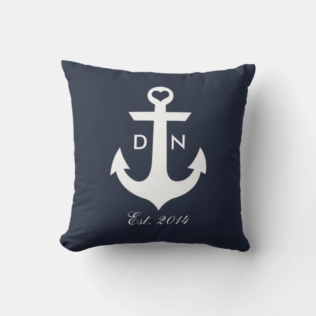 Coussin de monogramme nautique (Recto)
